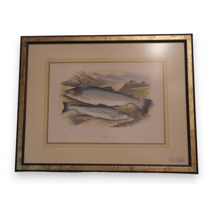 Gravure rehaussée à l'aquarelle "Sewen"  sur Moinat SA  - Antiquités décoration -  Gouaches, Aquarelles, Pastels