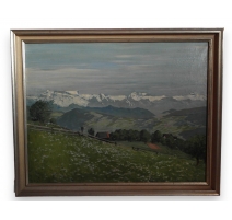 Huile sur toile "vue d'Erlenbach"