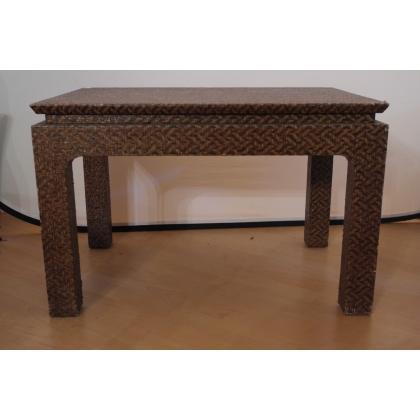  Paire de table en paille tressée, 1940 sur  Moinat SA  - Antiquités décoration