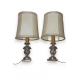 Paire de lampes bois doré abat-jour