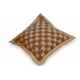 Coussin en damier rouille et jaune