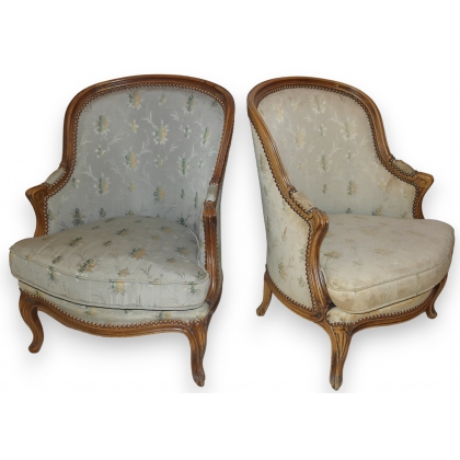 Paire de bergères d\'enfant style Louis XV