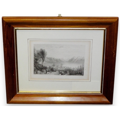 Engraving ‘Lake of Lausanne above Pandex’ by Moinat SA – Antiques and decorative items – Engravings, lithographs