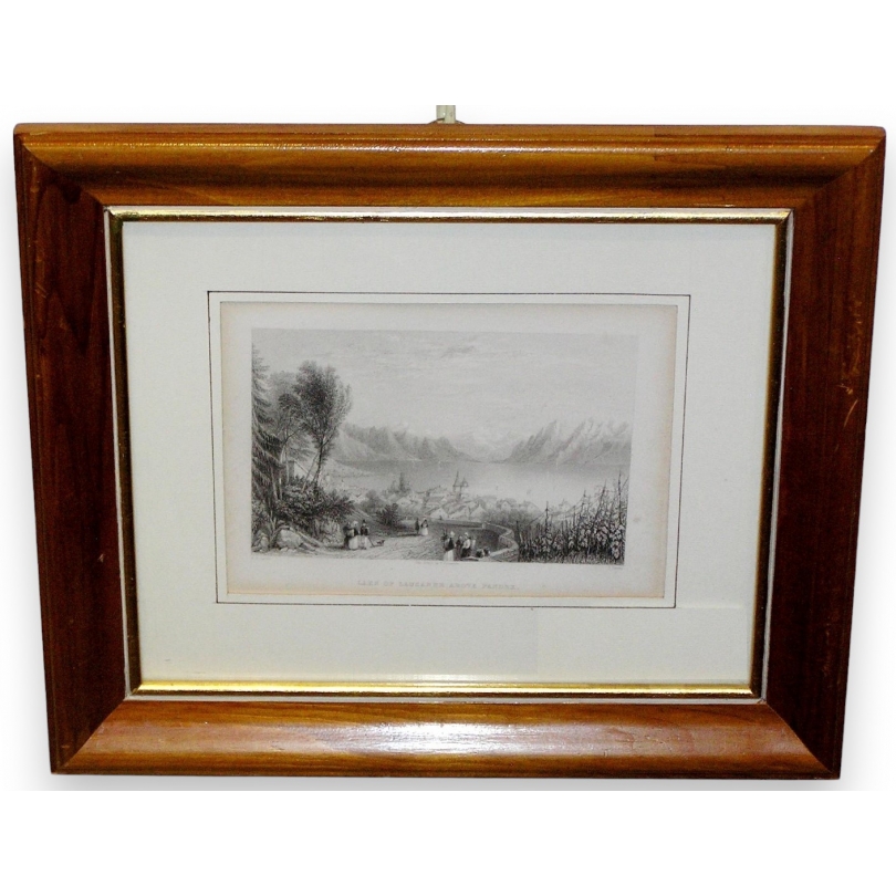 Engraving ‘Lake of Lausanne above Pandex’ by Moinat SA – Antiques and decorative items – Engravings, lithographs