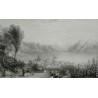 Engraving ‘Lake of Lausanne above Pandex’ by Moinat SA – Antiques and decorative items – Engravings, lithographs