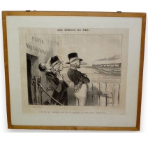 Gravure satirique "Les chemins de fer"