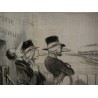 Gravure satirique "Les chemins de fer"  sur Moinat SA  - Antiquités décoration -  Gravures, Lithos