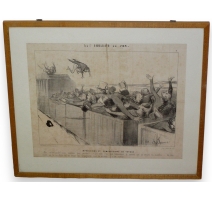 Gravure satirique "Les chemins de fer"
