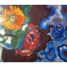 Gouache "bouquet de fleurs" signé F.  sur Moinat SA  - Antiquités décoration -  Gouaches, Aquarelles, Pastels