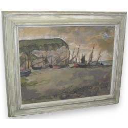 Acuarela «A orillas del mar».  en Moinat SA  - Antigüedades y decoración -  Gouaches, acuarelas, pasteles
