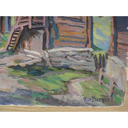 Paintings | Oil on panel, ‘Old Zermatt’, signed Moinat SA  – Antiques and home décor