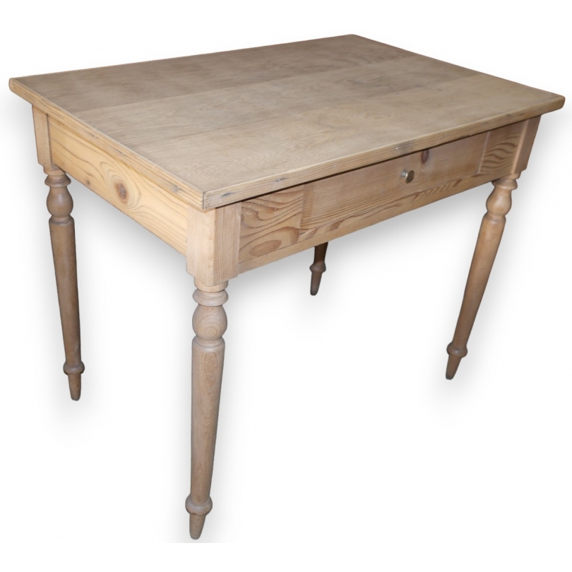  Table de ferme en brut avec un tiroir sur  Moinat SA  - Antiquités décoration