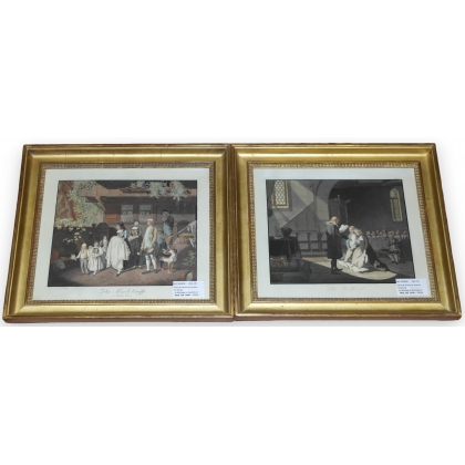 Pair of engravings, ‘Die Hochzeit – Die’, by Moinat SA – Antiques and decorative items – Engravings, lithographs