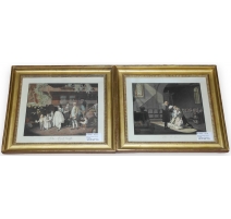 Paire de gravures "Die Hochzeit - Die Kinds-tauff