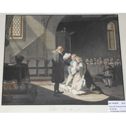 Paire de gravures "Die Hochzeit - Die  sur Moinat SA  - Antiquités décoration -  Gravures, Lithos