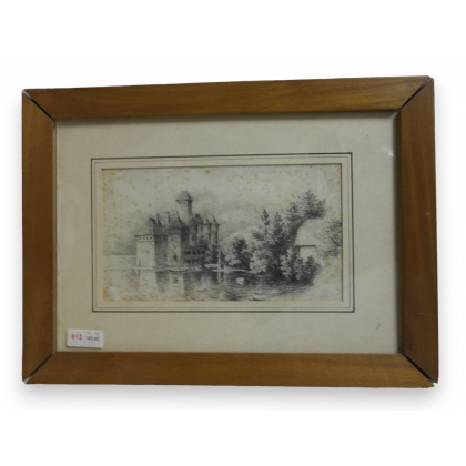 Engraving of ‘Chillon Castle’ by Moinat SA – Antiques and decorative items – Engravings, lithographs