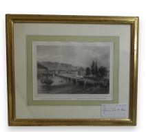 Gravure "Genève pont du Mont-Blanc"