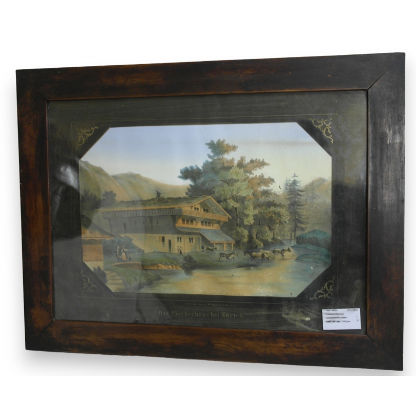 Engraving "Fischerhause bei Zürich" by Moinat SA – Antiques and decorative items – Engravings, lithographs