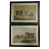 Paire de gravures "La diligence" et "La  sur Moinat SA  - Antiquités décoration -  Gravures, Lithos