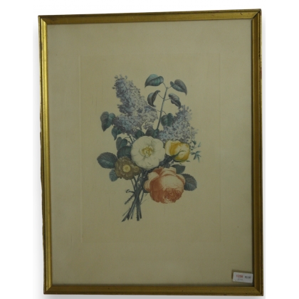 Gravure "bouquet de fleures"  sur Moinat SA  - Antiquités décoration -  Gravures, Lithos