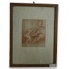 Sanguine "Pierrot courting" on Moinat SA – Antiques and decorative items – Engravings, lithographs