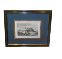 Gravure "Un chalet dans les alpes" par DuBois