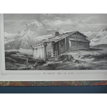 Engraving ‘A chalet in the Alps’ by Moinat SA – Antiques and home décor – Engravings, lithographs