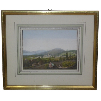 Engraving enhanced with gouache by J. at Moinat SA – Antiques and decorative items – Engravings, lithographs