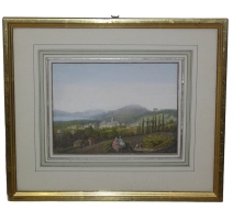 Gravure réhaussée à la gouache par J. DuBois