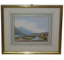 Gravure réhaussée à la gouache par J. DuBois