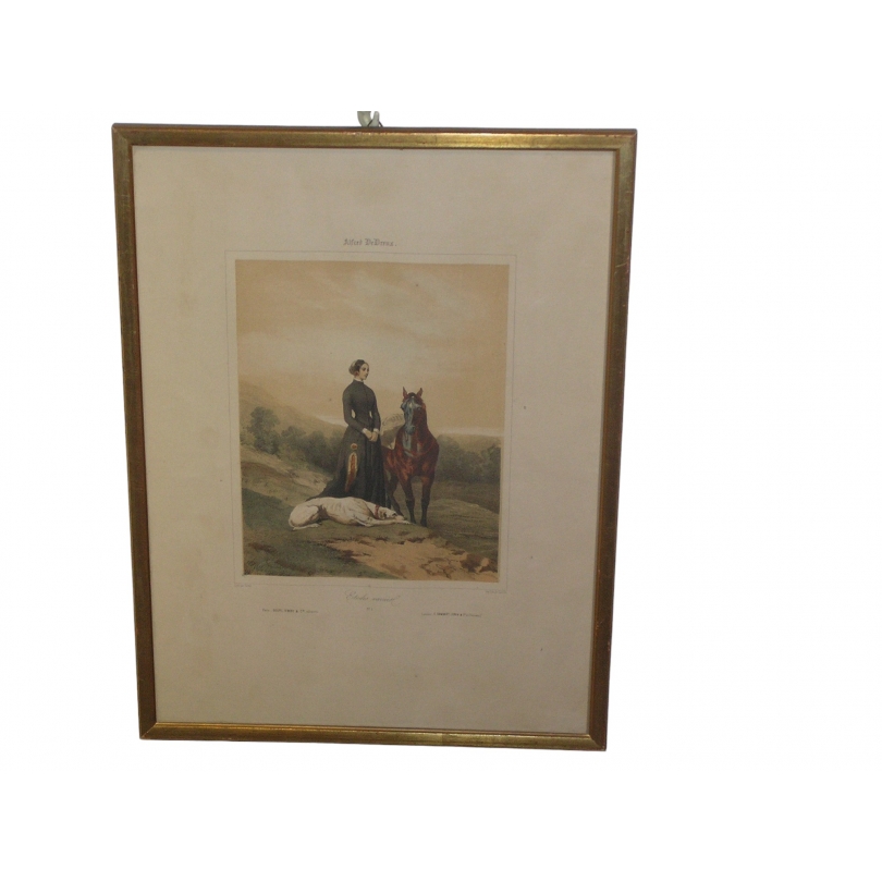 Gravure "Etude variées N°1" de DeDreux