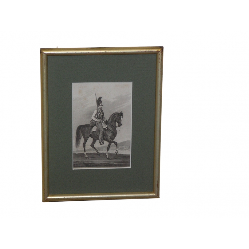 Engraving entitled ‘Russian Cuirassier’ by Moinat SA – Antiques and decorative items – Engravings, lithographs