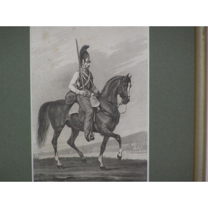 Engraving entitled ‘Russian Cuirassier’ by Moinat SA – Antiques and decorative items – Engravings, lithographs