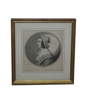 Gravure "Portrait de Femme"