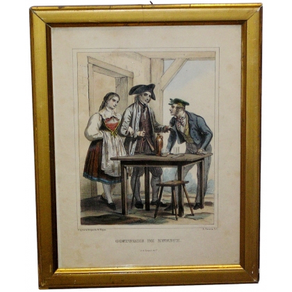 Engraving ‘Costumes of Zurich’ after Moinat SA – Antiques and decorative items – Engravings, lithographs