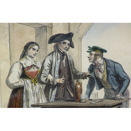 Engraving ‘Costumes of Zurich’ after Moinat SA – Antiques and decorative items – Engravings, lithographs