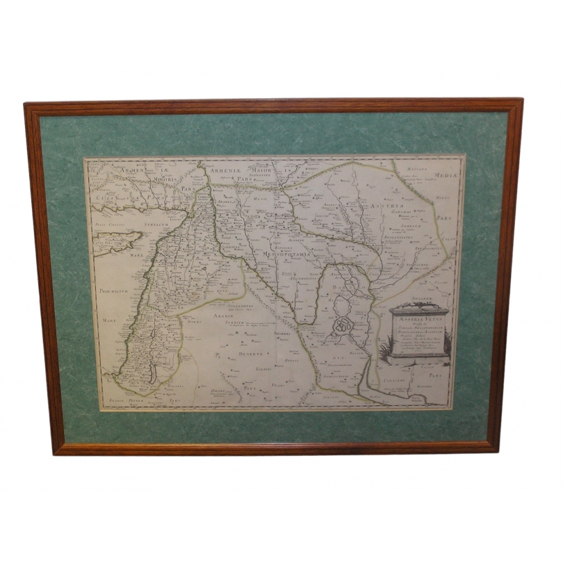Gravure carte "Assyria vetus divisa in
