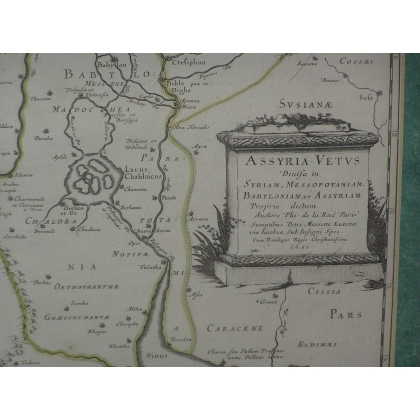 Gravure carte "Assyria vetus divisa in  sur Moinat SA  - Antiquités décoration -  Gravures, Lithos