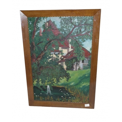 Huile sur toile \"Château de Holligen\"