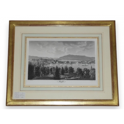Engraving of Geneva by Schmid and Burkhart  at Moinat SA  - Antiques and decorative items -  Engravings, lithographs
