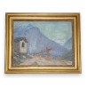 Huile sur panneau \"Montagnes en Valais\"