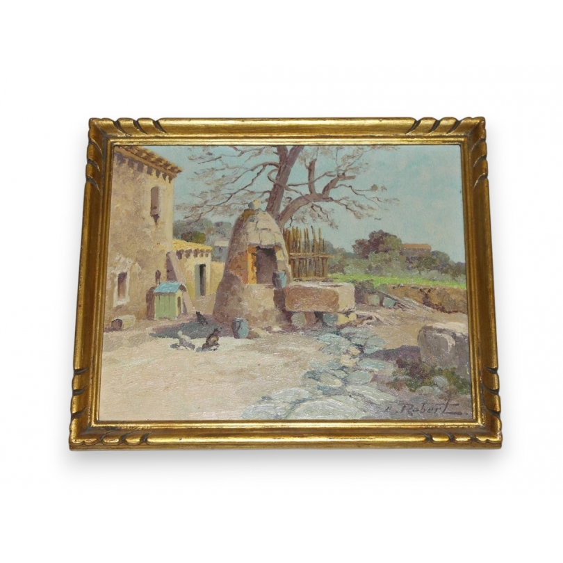 Paintings | Oil on panel "View of the Lower Courtyard" Moinat SA  - Antiques and home décor