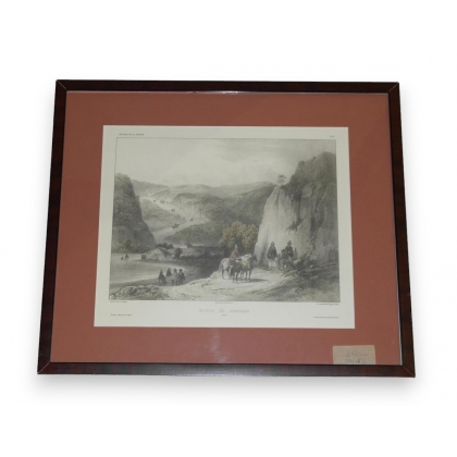 Engraving ‘Route de Santiago, Chile’ by Moinat SA – Antiques and decorative items – Engravings, lithographs