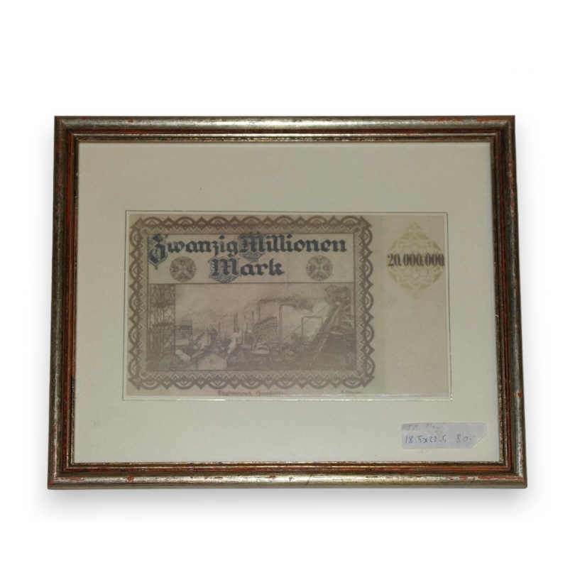  Tableau "20 millions de Mark" 1923 sur  Moinat SA  - Antiquités décoration