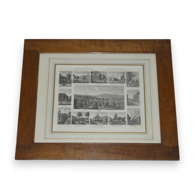 Gravure "Genève"  sur Moinat SA  - Antiquités décoration -  Gravures, Lithos