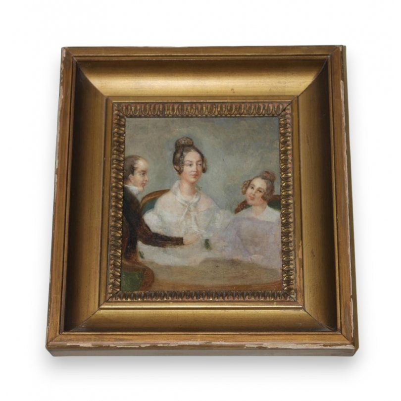 Paintings | Oil on canvas ‘Characters’, framed by Moinat SA  – Antiques and home décor
