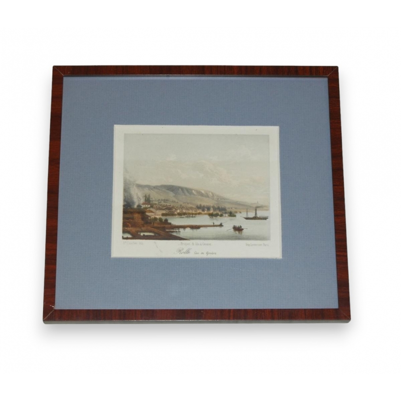 Gravure "Rolle - lac de Genève"
