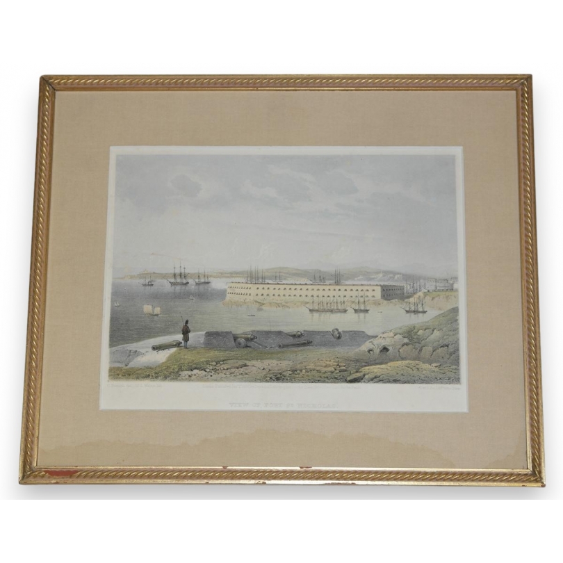 Gravure "View of Fort St. Nicholas" par  sur Moinat SA  - Antiquités décoration -  Gravures, Lithos