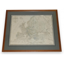Gravure "Carte de l'Europe 1845"