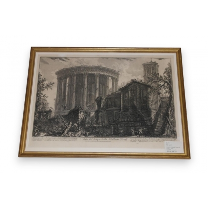 Gravure "Veduta del Tempio della  sur Moinat SA  - Antiquités décoration -  Gravures, Lithos